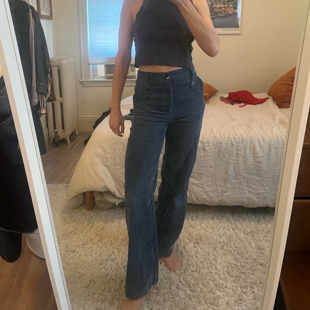 Blue corduroy pants